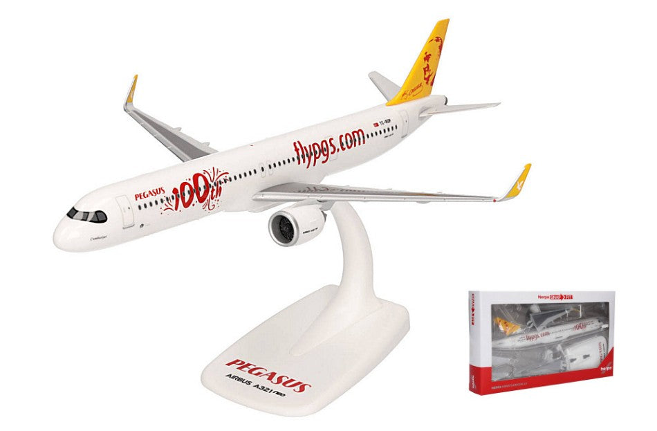MODELLINO Herpa AIRBUS A321neo PEGASUS AIRLINE 100th 1:200 MODEL SCALE HP614320 250506
