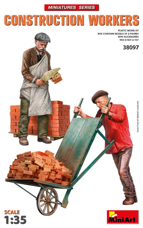 CONSTRUCTION WORKERS WITH ACCESSORIES KIT 1:35 Scala 1:35 Miniart