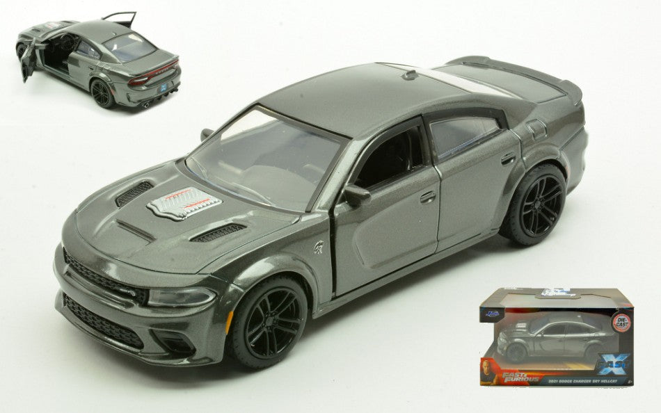 MODELLINO Jada Toys DODGE CHARGER SRT HELLCAT FAST & FURIOUS FAST X DARK GREY 1:32 MODEL SCALE JADA34473 250506