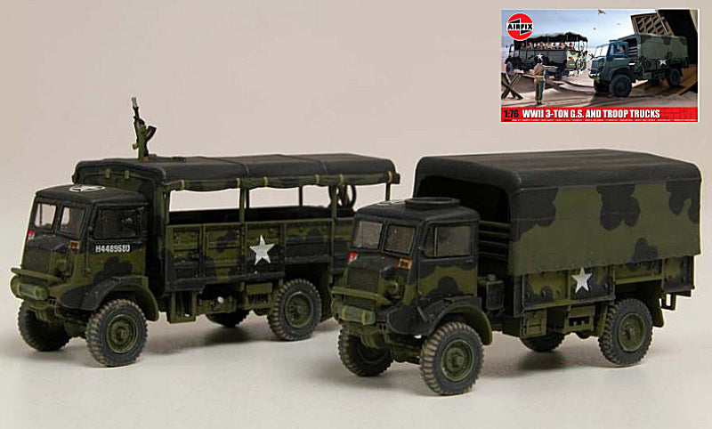 MODELLINO Airfix TROOP TRUCKS BEDFORD QL WWII 3-ton 4x4 GENERAL SERVICE KIT 1:76 MODEL SCALE A03306A 250506