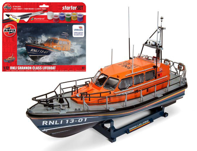 MODELLINO Airfix RNLI SHANNON CLASS LIFEBOAT STARTER SET KIT 1:72 MODEL SCALE A55015 250506