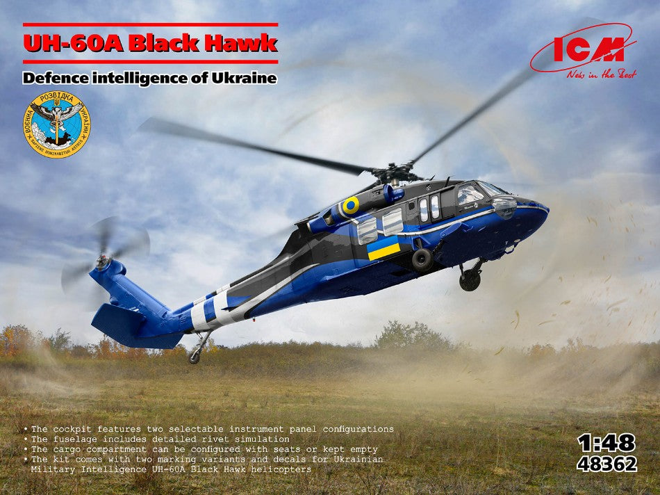 MODELLINO ICM UH-60A Black Hawk Defence Intelligence of Ukraine KIT 1:48 MODEL SCALE ICM48362 250506