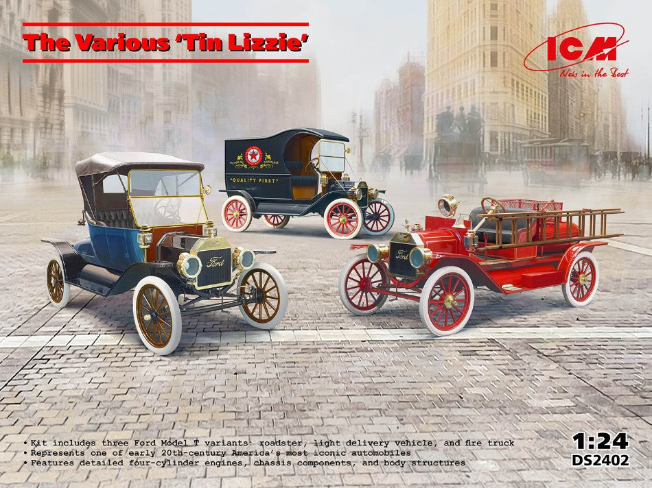 MODELLINO ICM The Various ‘Tin Lizzie’ IL SET INCLUDE 3 AUTOMOBILI KIT 1:24 MODEL SCALE ICMDS2402 250506