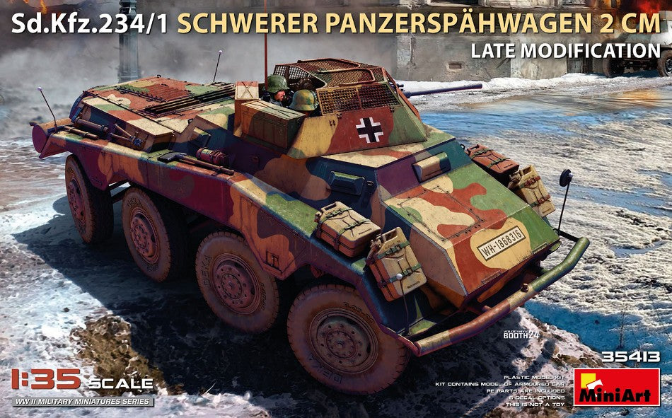 MODELLINO Miniart Sd.Kfz.234/1 Schwerer Panzerspähwagen (2 cm). Late Mod KIT 1:35 MODEL SCALE MIN35413 250506
