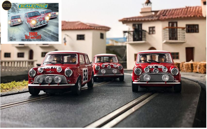MINI RALLY MONTE CARLO 1965 TRIPLE PACK SLOT 1:32 Scala 1:32 Scalextric