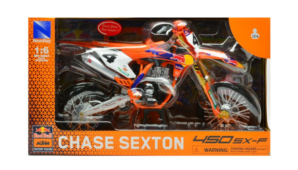 MODELLINO New Ray KTM 450 SX-F RED BULL N.4 CHASE SEXTON 1:6 MODEL SCALE NY49743 250506