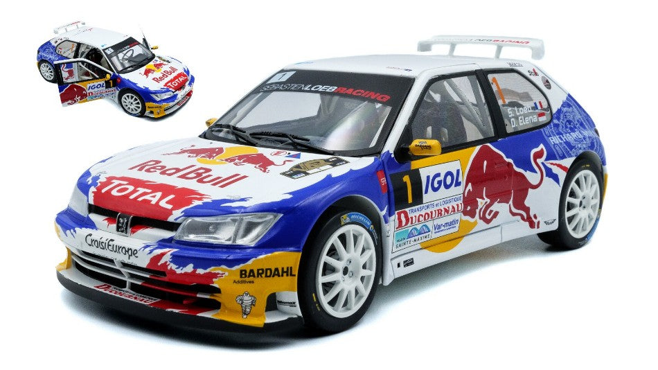 MODELLINO Solido PEUGEOT 306 MAXI N.1 RALLY DU VAR 2017 S.LOEB-D.ELENA 1:18 MODEL SCALE SL1808308 250506