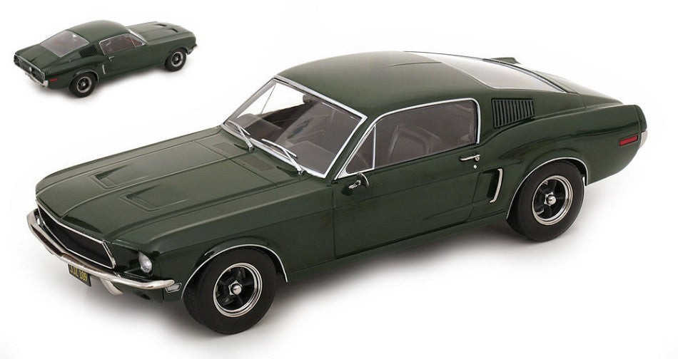 MODELLINO KK Scale FORD MUSTANG GT FASTBACK BULLIT 1968 DARK GREEN 1:18 MODEL SCALE KKDC181391 250506
