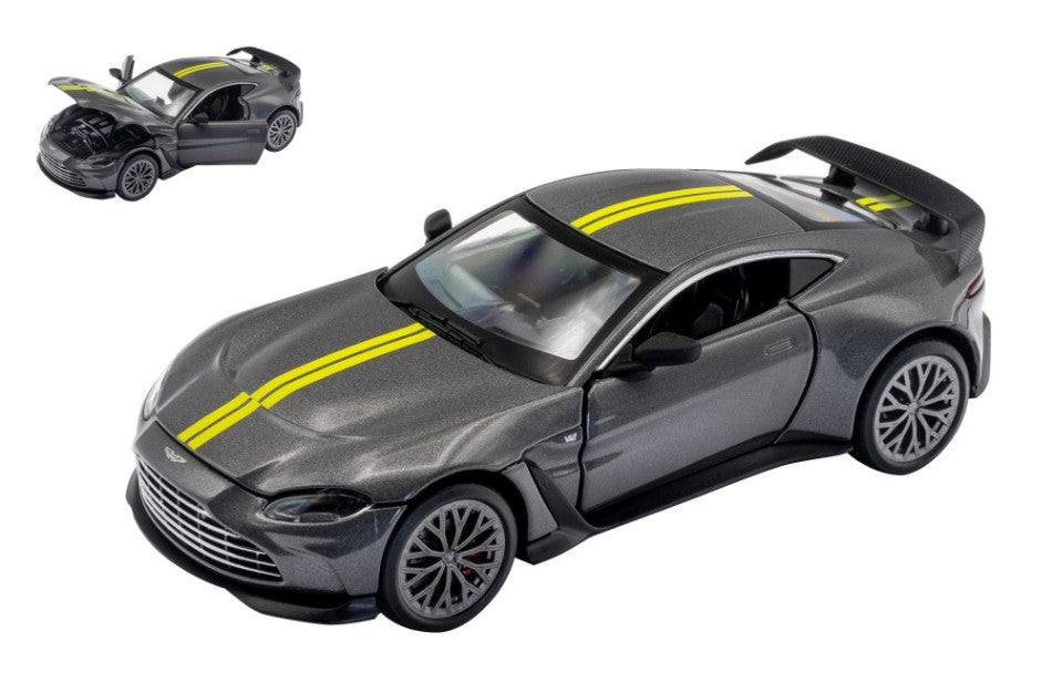 ASTON MARTIN V12 VANTAGE SILVERGUN W/YELLOW STRIPES 1:32 Scala 1:32 RE.EL.Toys