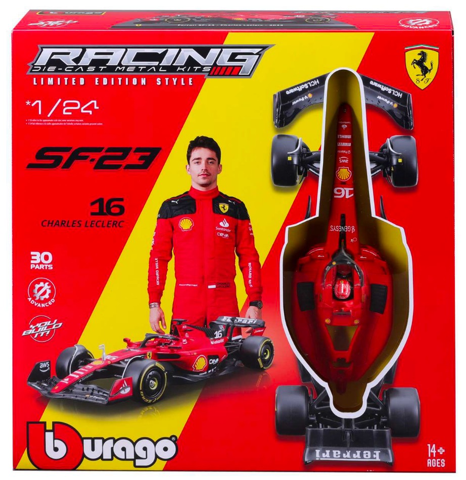 FERRARI SF-23 N.16 CHARLES LECLERC F1 2023 WITH HELMET KIT 1:24 Scala 1:24 Burago