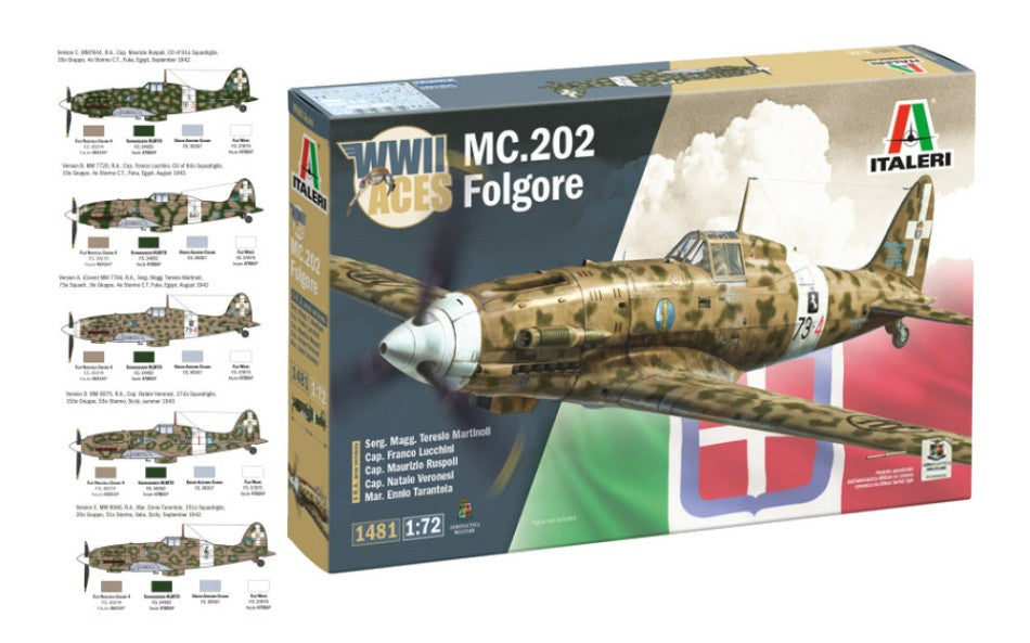MC 202 FOLGORE ACES KIT 1:72 Scala 1:72 Italeri