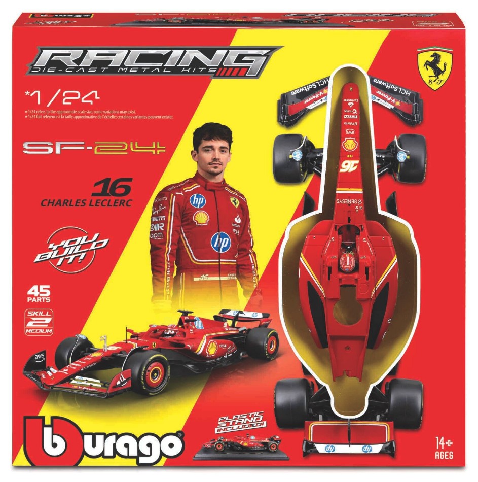 FERRARI SF-24 N.16 CHARLES LECLERC F1 2024 WITH HELMET KIT 1:24 Scala 1:24 Burago