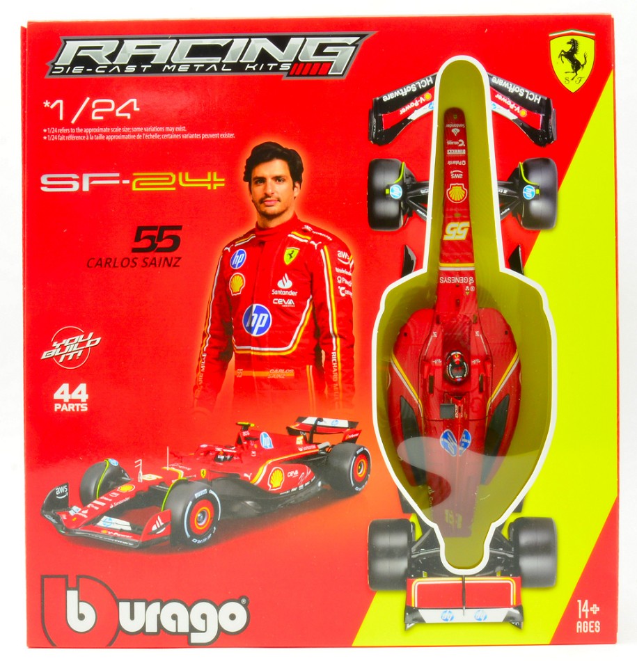 FERRARI SF-24 N.55 CARLOS SAINZ F1 2024 WITH HELMET KIT 1:24 Scala 1:24 Burago