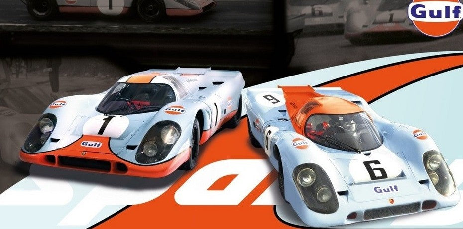 PORSCHE 917 GULF N.1+N.6 1:64 Scala 1:64 Spark Model