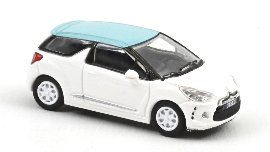 CITROËN DS3 2010 BANQUISE WHITE AND BLUE BOTICELLI ROOF 1:87 Scala 1:87 Norev