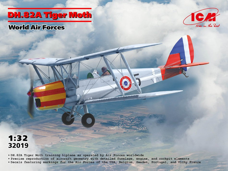 DH.82A TIGER MOTH OF THE WORLD AIR FORCES KIT 1:32 Scala 1:32 ICM