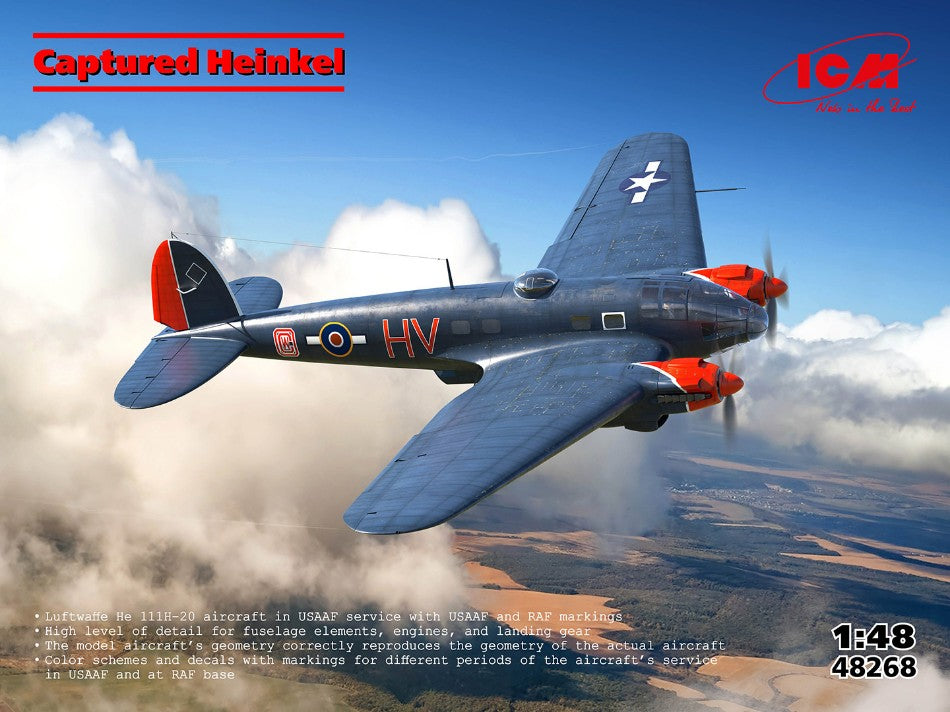 CAPTURED HEINKEL KIT 1:48 Scala 1:48 ICM