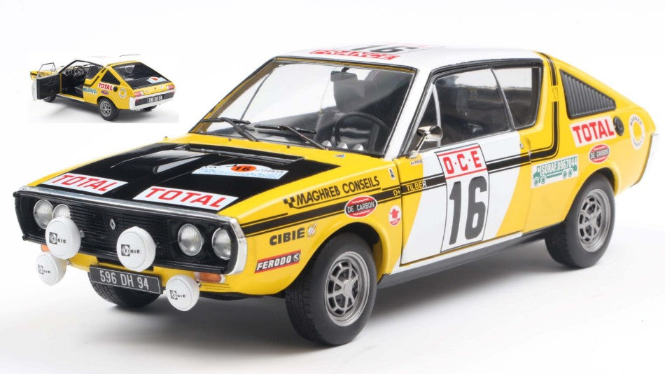 RENAULT 17 PH.1 N.16 RALLY DU MAROC 1976 PRIVE-TILBERT 1:18
Scala 1:18 Solido