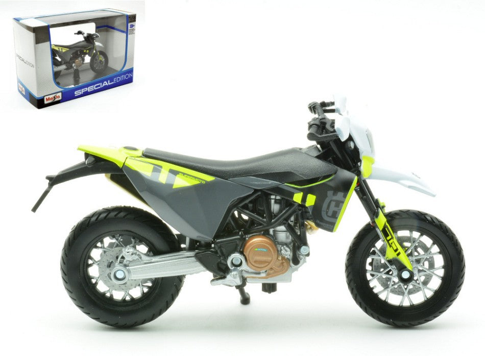 HUSQUARNA HUSKY 701 SUPERMOTO 2023 BLACK 1:18 Scala 1:18 Maisto