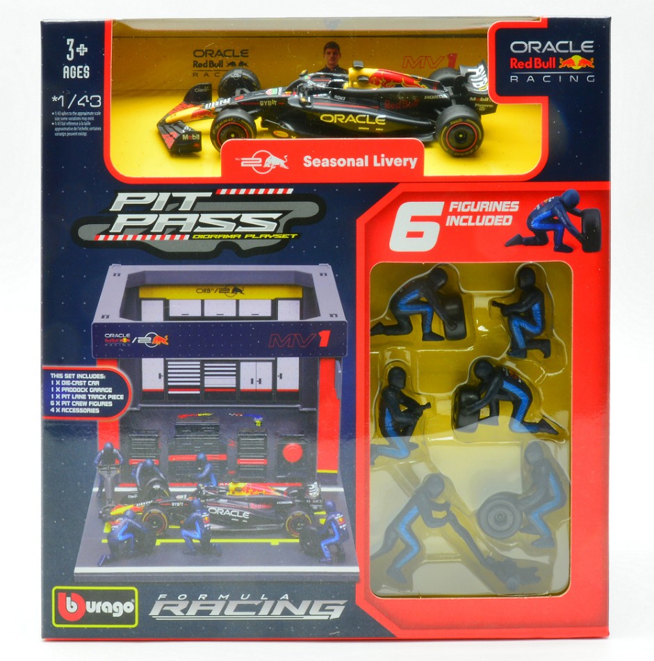 PIT STOP SET RED BULL RB19 N.1 MAX VERSTAPPEN 2023 1:43 Scala 1:43 Burago