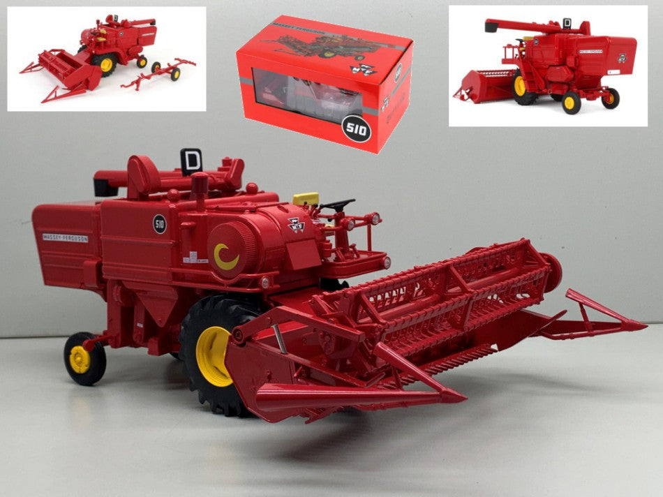 MIETITREBBIA HARVESTER MF 510 COMBINE WITH TRANSPORT TRAILER 1:32 Scala 1:32 Replicagri