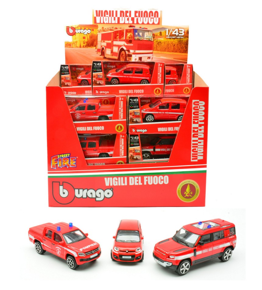 AUTO VIGILI DEL FUOCO 3 ASS.1:43 Scala 1:43 Burago