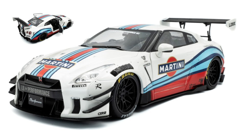NISSAN GT-R (R35) W/ LIBERTY WALK BODY KIT 2.0 M 2024 MARTINI 1:18 Scala 1:18 Solido
