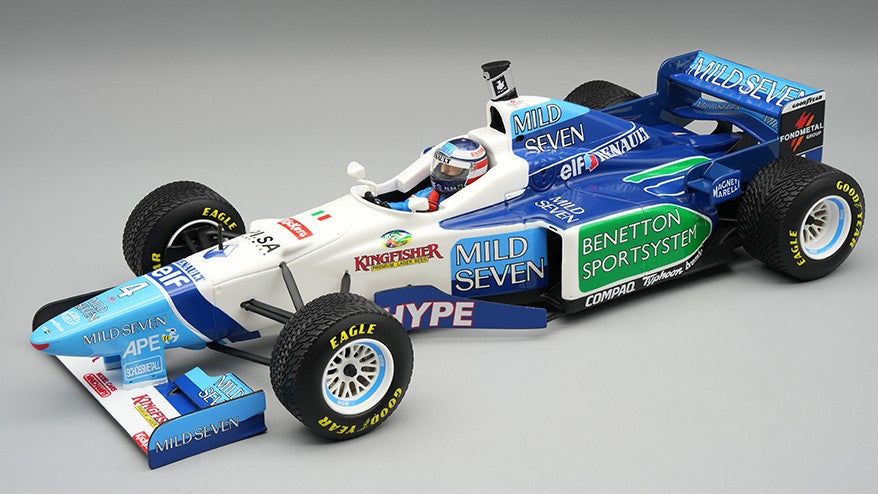 BENETTON B196 N.4 SPANISH GP 1996 G.BERGER RAIN TYRES W/DRIVER 1:18 Scala 1:18 Tecnomodel
