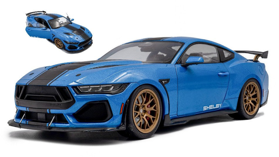 SHELBY MUSTANG SUPER SNAKE 2025 MET.GRABBER BLUE 1:18 Scala 1:18 Solido