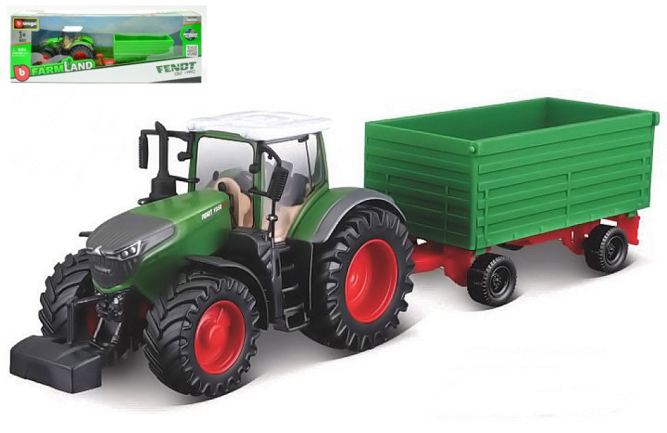 TRATTORE FENDT 1050 VARIO + 2 AXLE TRAILER Scale Varie Burago