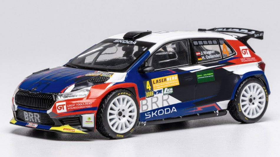 SKODA FABIA RALLY2 N.4 LAVANTTAL RALLY 2024 J.WAGNER-H.OSTLENDER 1:43 Scala 1:43 Ixo Model