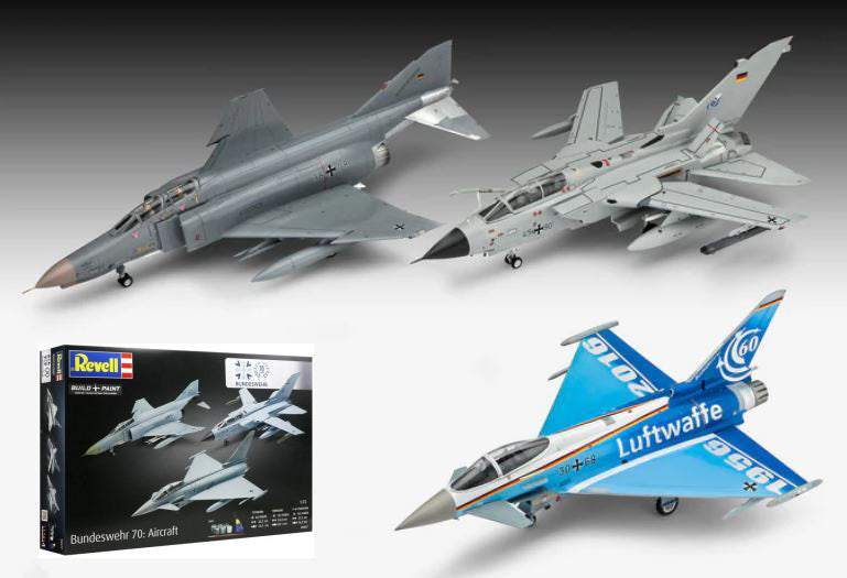 GIFT SET 70 YEARS BUNDESWEHR TIPHOON, PHANTOM, TORNADO KIT 1:72 Scala 1:72 Revell