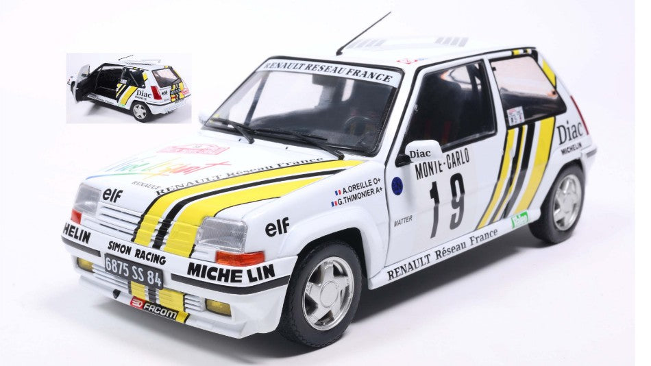 RENAULT 5 GT TURBO MK2 N.19 MONTE CARLO 1989 A.OREILLE/G.THIMONIER 1:18 Scala 1:18 Solido