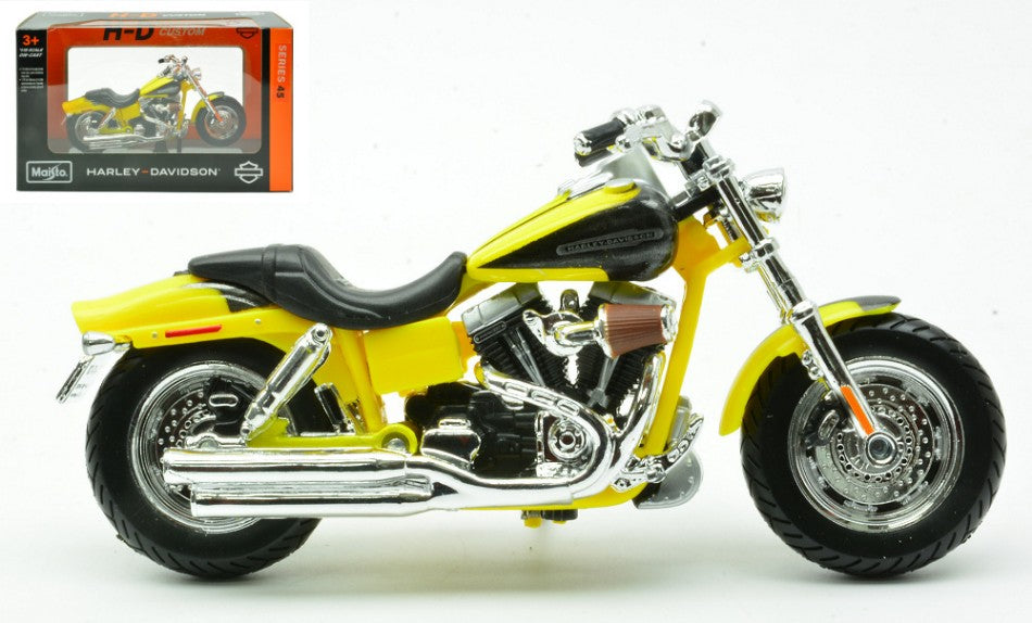 HARLEY DAVIDSON CVO FAT BOB 2009 YELLOW 1:18 Scala 1:18 Maisto