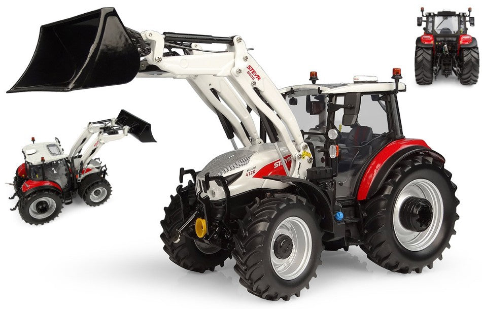 TRATTORE CON PALA STEYR 4120 PLUS W/L635 FRONT LOADER 1:32 Scala 1:32 Universal Hobbies