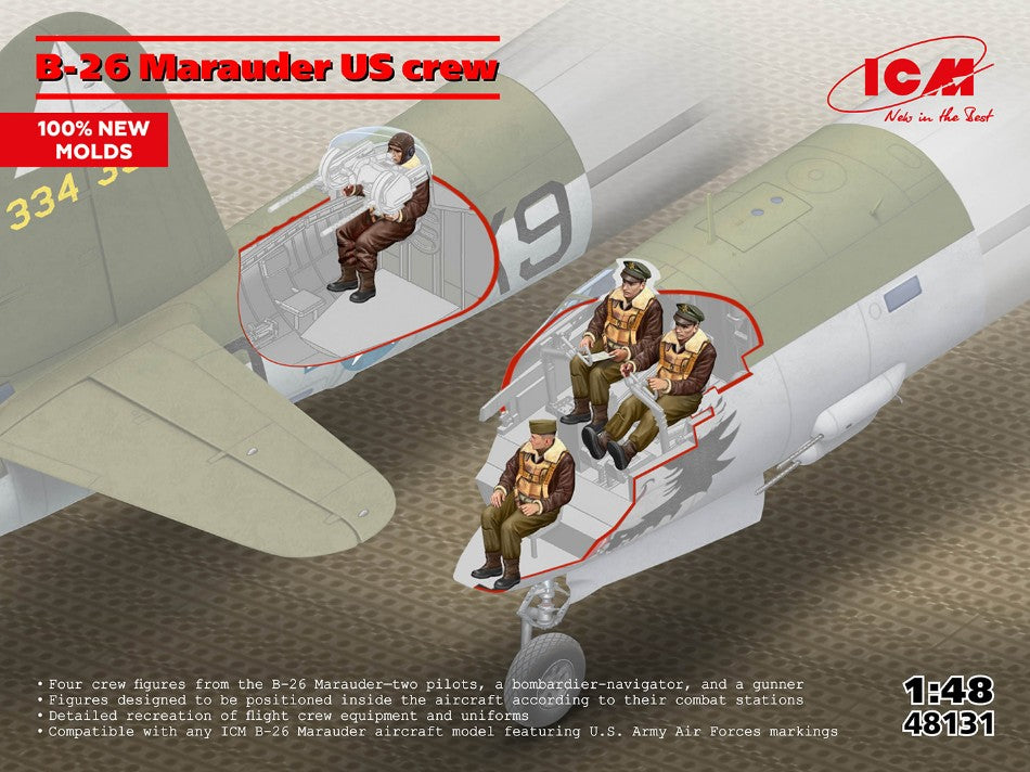 B-26 MARAUDER US CREW KIT 1:48 Scala 1:48 ICM