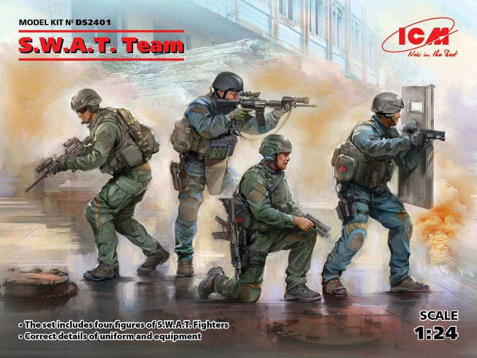S.W.A.T. TEAM (4 FIGURES) KIT 1:24 Scala 1:24 ICM