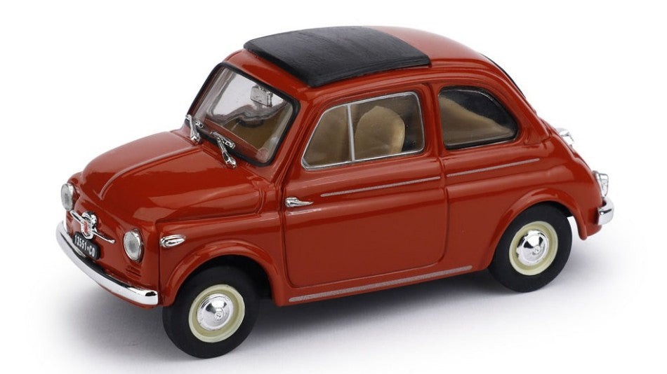FIAT NUOVA 500 TETTO APRIBILE CHIUSA 1959 ROSSO CORALLO 1:43 Scala 1:43 Brumm
