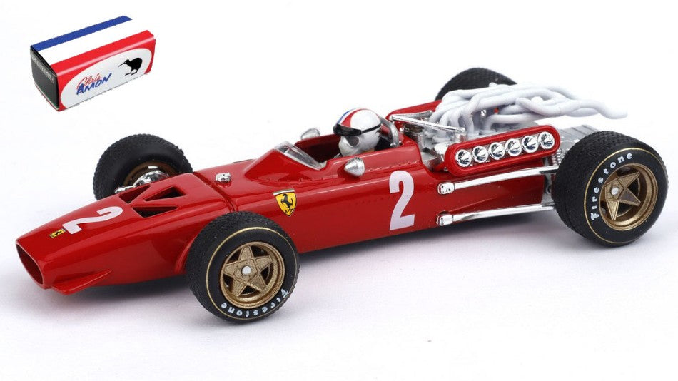 FERRARI 312 F1 ITALIA GP 1967 N.2 CHRIS AMON + PILOTA 1:43 Scala 1:43 Brumm