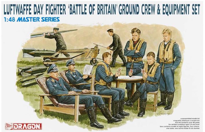LUFTWAFFE DAY FIGHTER BATTLE OF BRITAIN GROUND CREW SET KIT 1:48 Scala 1:48 Dragon