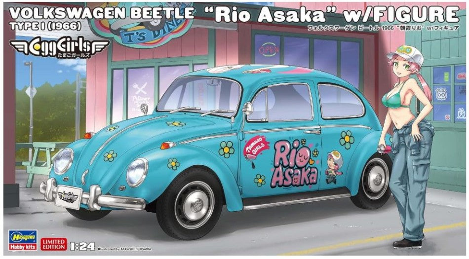 VW BEETLE TYPE 1 1966 "RIO ASAKA" W/FIGURE KIT 1:24 Scala 1:24 Hasegawa