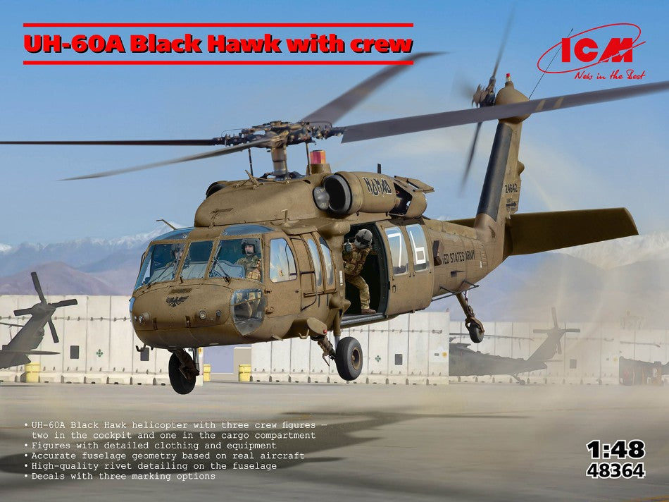 UH-60A BLACK HAWK WITH CREW KIT 1:48 Scala 1:48 ICM