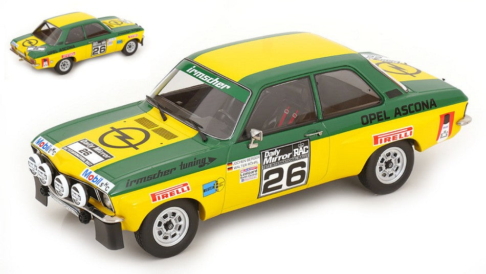 OPEL ASCONA A N.26 RAC RALLY 1973 W.ROHRL-J.BERGER 1:18 Scala 1:18 ModelCarGroup
