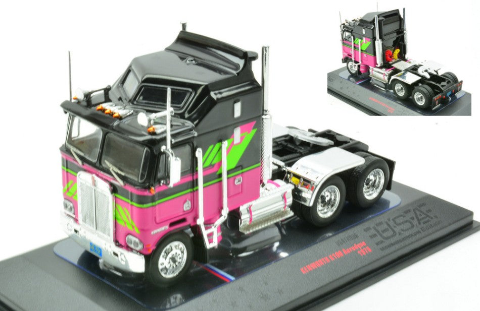 KENWORTH K100 AERODYNE 1976 BLACK/PINK 1:64 Scala 1:64 Ixo Model