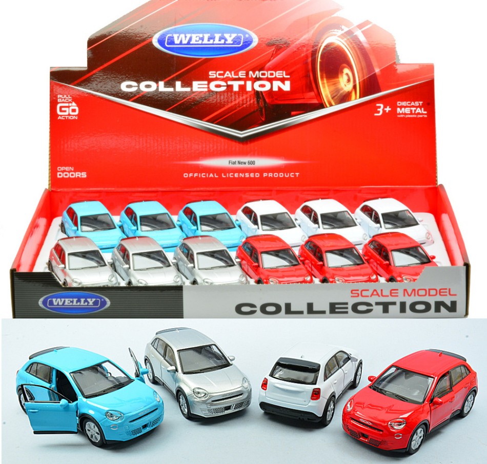 FIAT 600e COL.ASS.cm 10 Scale Varie Welly