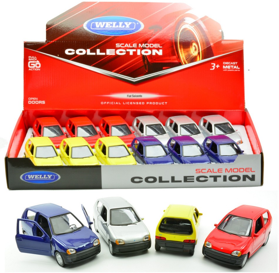 FIAT 600 ANNI 90 COL.ASS.cm 10 Scale Varie Welly