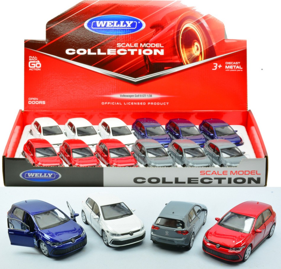 VW GOLF 8 GTI COL. ASS. cm 10 Scale Varie Welly