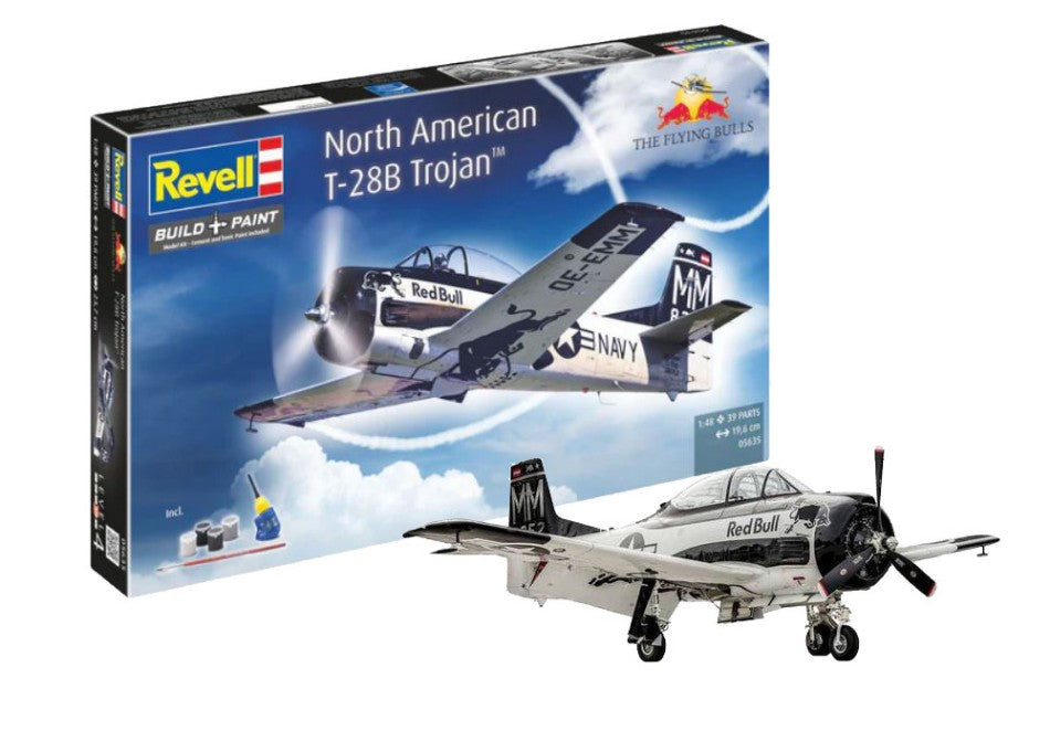 NORTH AMERICAN T-28B TROJAN "THE FLYING BULLS" MODEL SET KIT 1:48 Scala 1:48 Revell