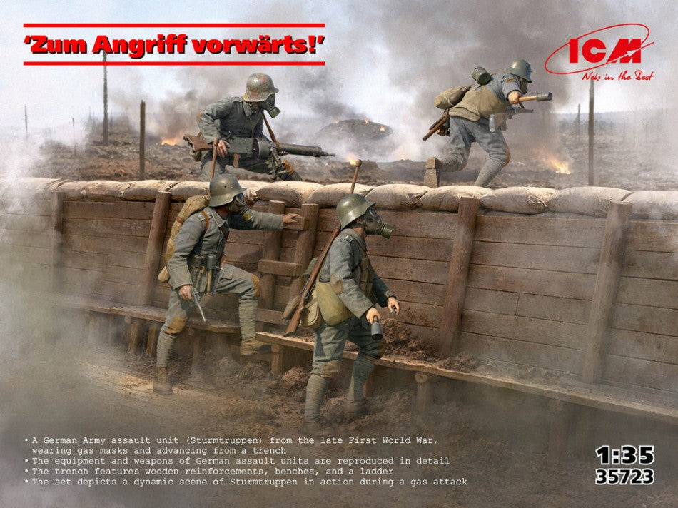 LOS, LOS, LOS ATTACKE! VORWARTS! mARSCH! FIGURES KIT 1:35 Scala 1:35 ICM