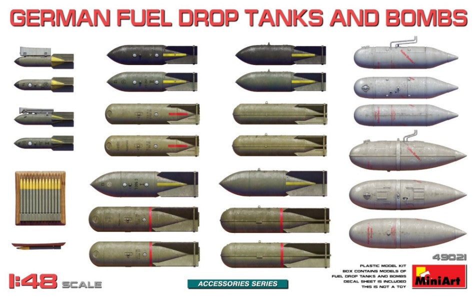 GERMAN FUEL DROP TANKS AND BOMBS KIT 1:48 Scala 1:48 Miniart